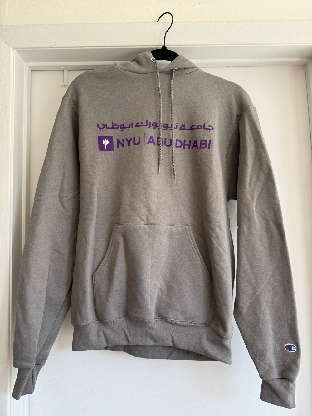 NYU Abu Dhabi Champion Gray Hoodie Small New